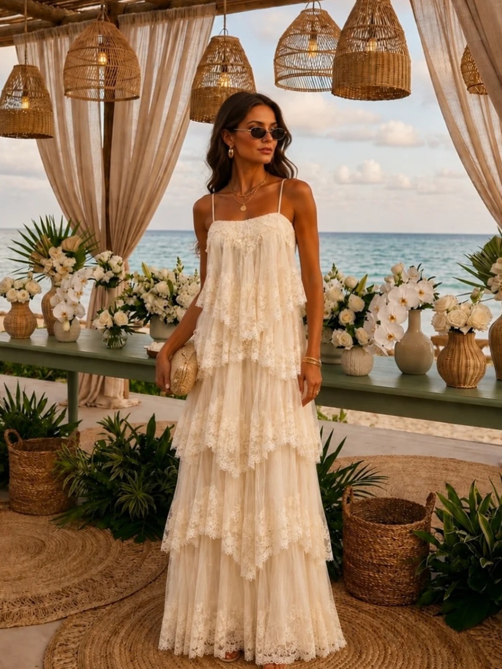 Double R Boutique - Whisper Maxi - Ivory - Size L